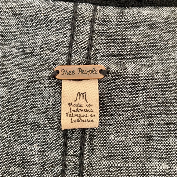 Vintage Free People Victorian Ruffle Back Jacket, Sz Medium, Charcoal Gray, RARE - Picture 4 of 14